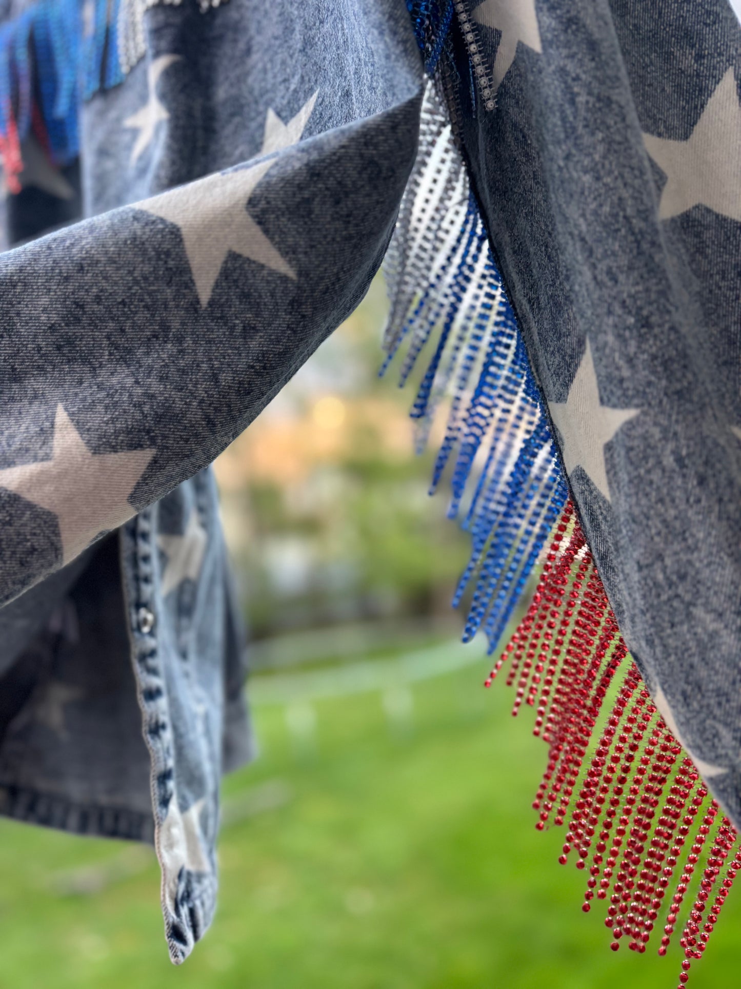 Adult Patriotic over sized Demin Coat/Long Shirt