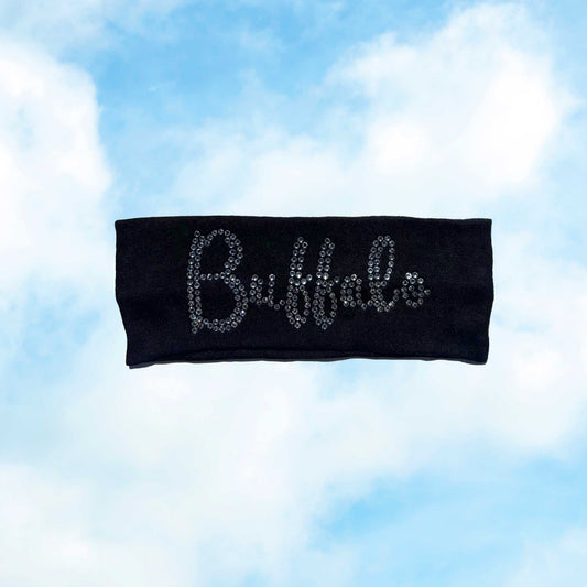 Black Buffalo Bling Script Head wrap
