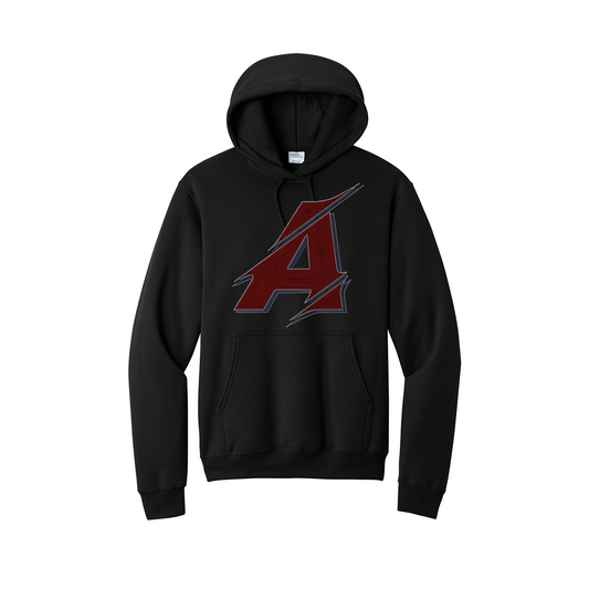 Bling Rhinestone Power City Port & Co Core Fleece Hooded Sweatshirt