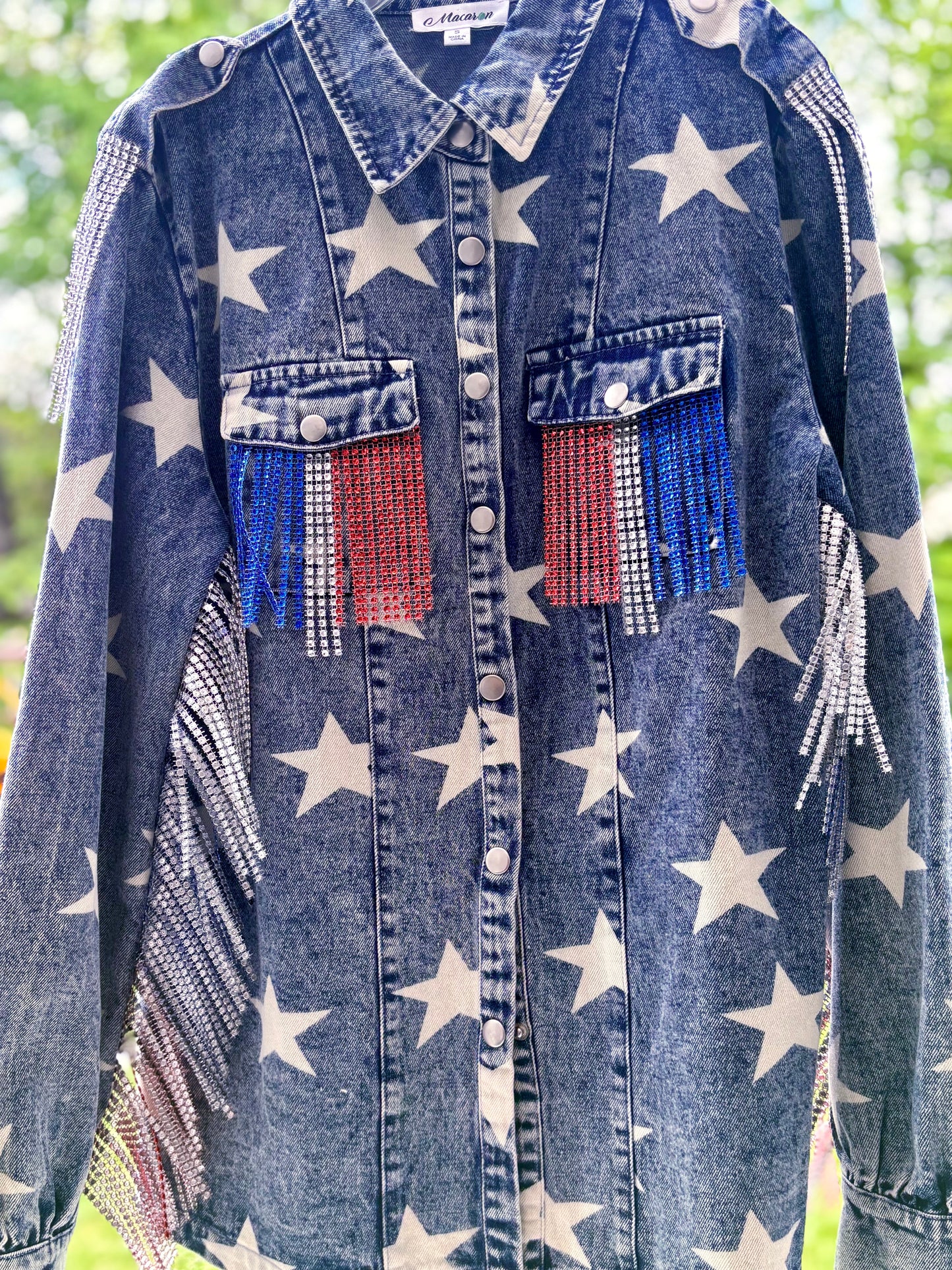 Adult Patriotic over sized Demin Coat/Long Shirt