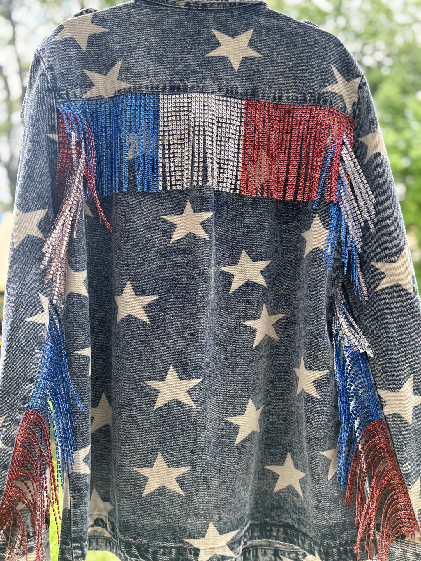 Adult Patriotic over sized Demin Coat/Long Shirt